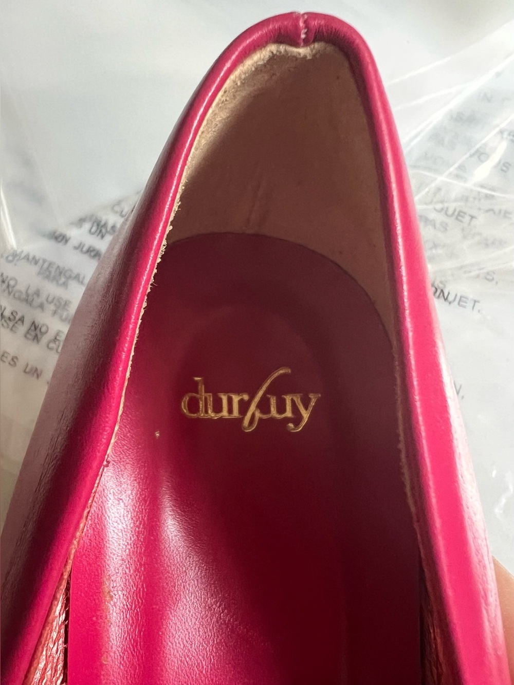 Durbuy by Yurika Nakatsu Pink Leather Wood Wedge Platform Pumps Shoes Sz US 7.5 - Picture 9 of 10